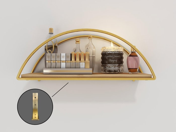 Hanah Home Dekoratif Duvar Rafı 2 - Dorado y Marrón